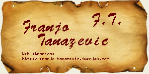 Franjo Tanazević vizit kartica